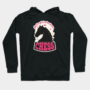 Just A Girl Who Loves Chess. Perfect Funny Chess Girls and Lovers Gift Idea, Retro Vintage Hoodie